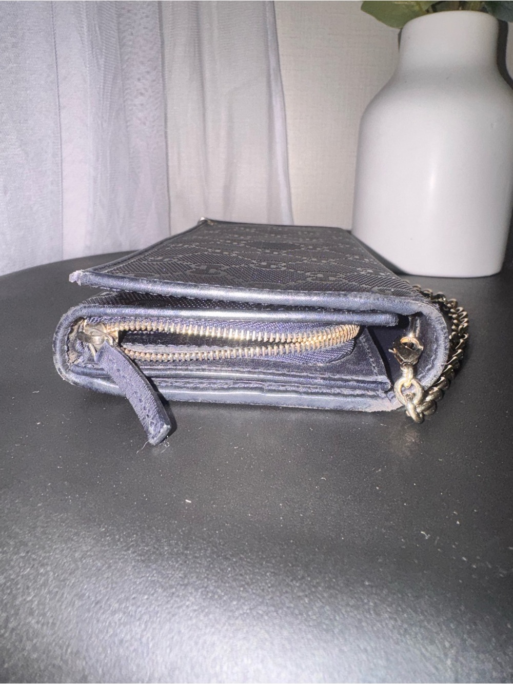 Gucci Navy GG Monogram Wallet on Chain - Picture 7 of 16